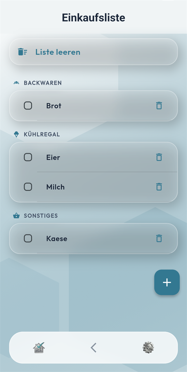 Gemeinsame Einkaufsliste in Fam2Do